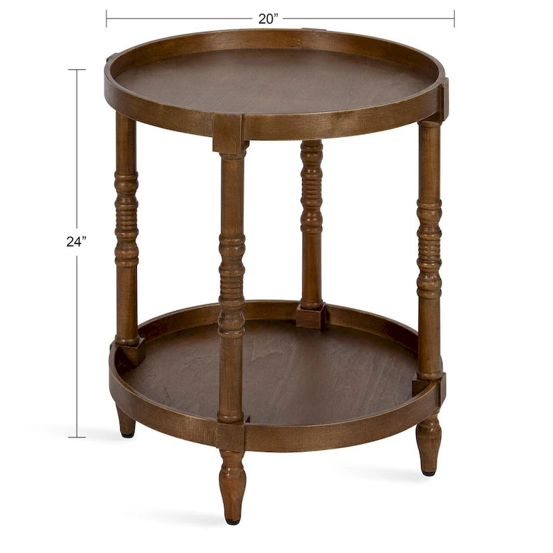 Mesa auxiliar redonda de madera
