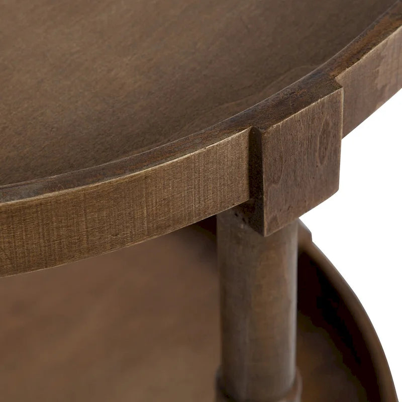 Mesa auxiliar redonda de madera