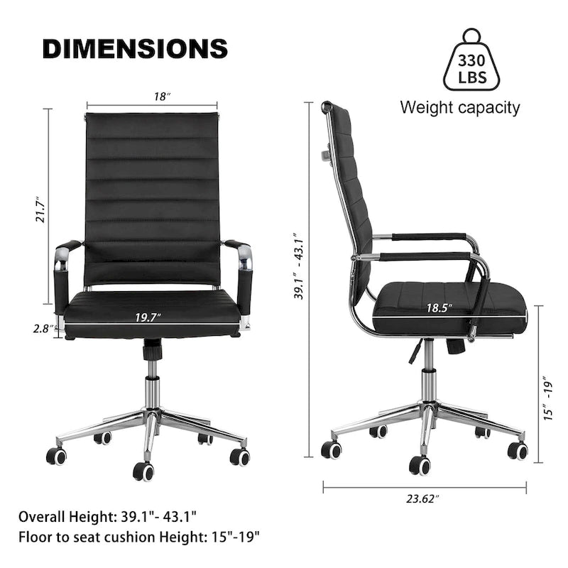Ergonomischer Bürostuhl aus PU-Leder, höhenverstellbar und drehbar