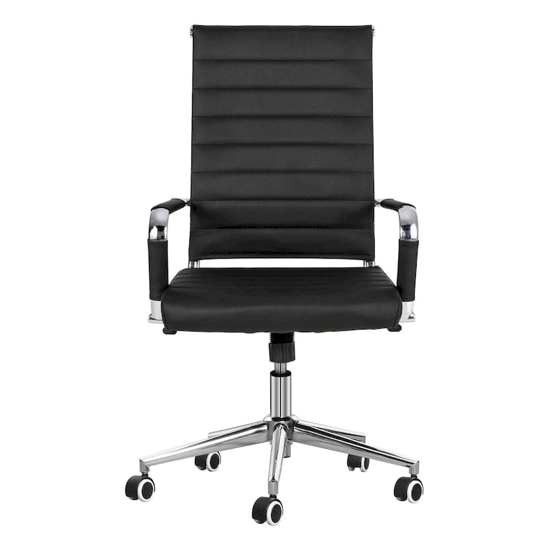 Fauteuil de bureau ergonomique en cuir PU, pivotant et réglable en hauteur