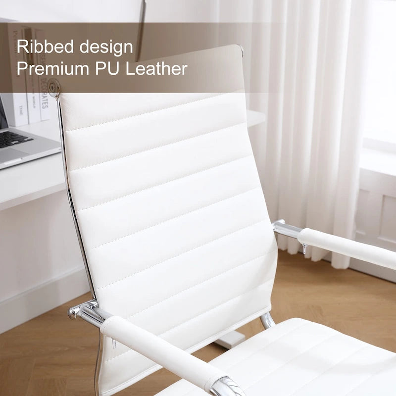 Fauteuil de bureau ergonomique en cuir PU, pivotant et réglable en hauteur