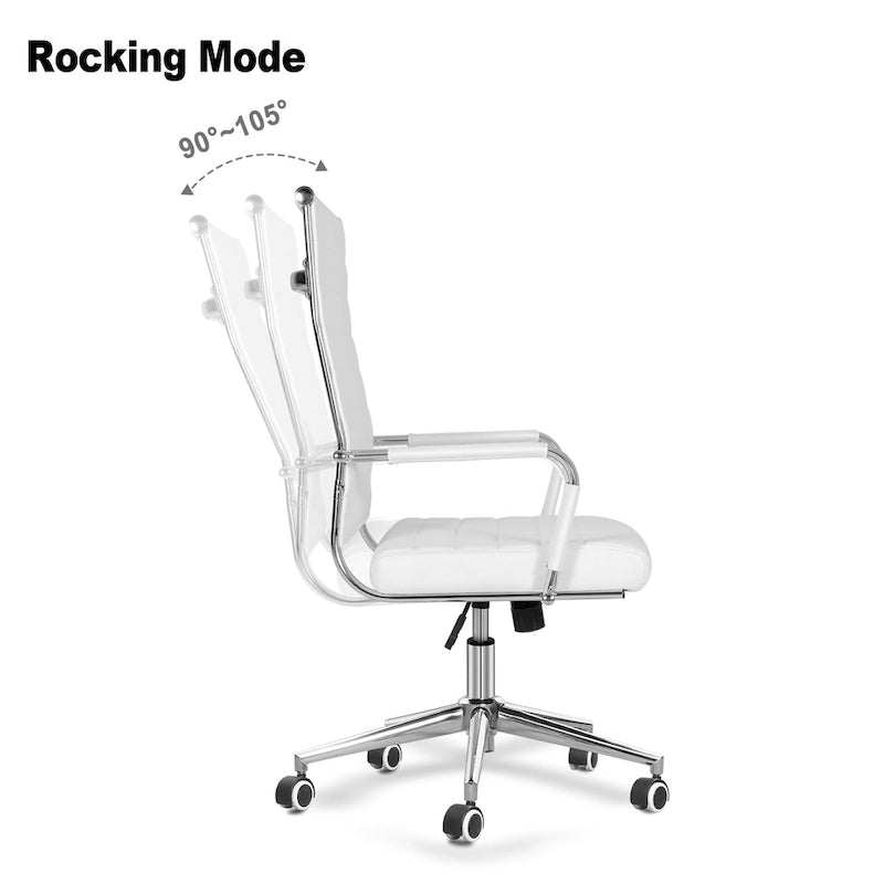 Fauteuil de bureau ergonomique en cuir PU, pivotant et réglable en hauteur