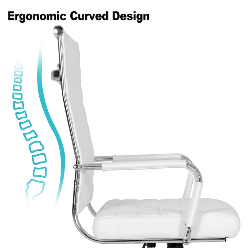 Fauteuil de bureau ergonomique en cuir PU, pivotant et réglable en hauteur