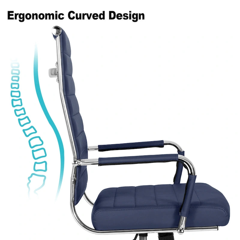Fauteuil de bureau ergonomique en cuir PU, pivotant et réglable en hauteur