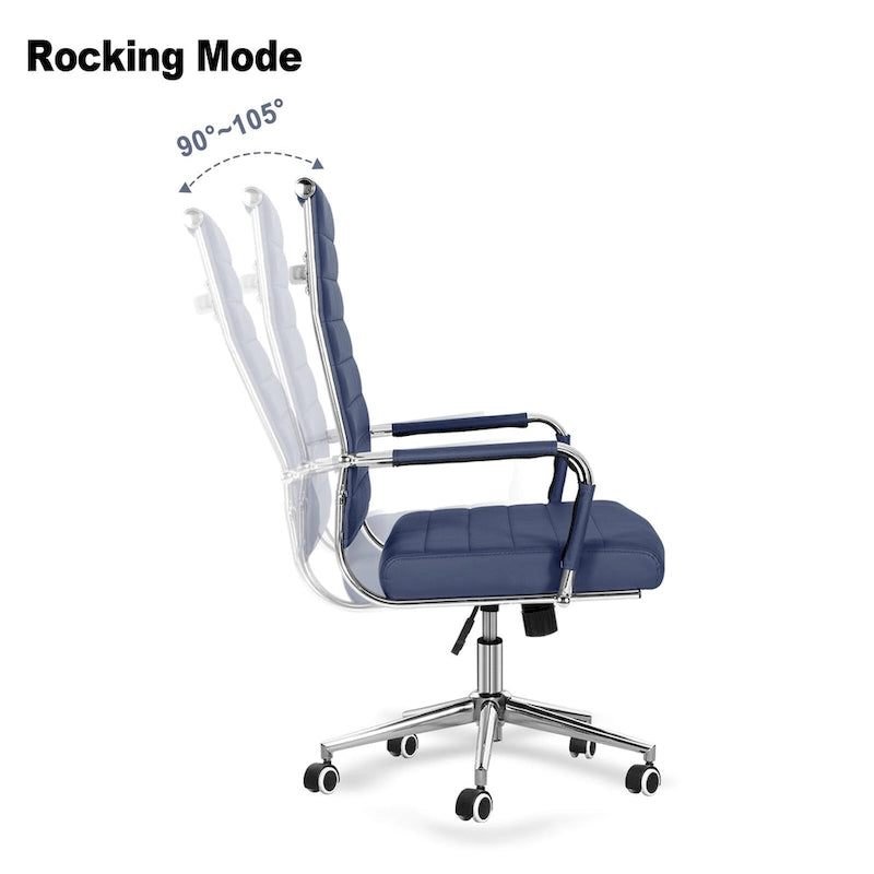 Fauteuil de bureau ergonomique en cuir PU, pivotant et réglable en hauteur