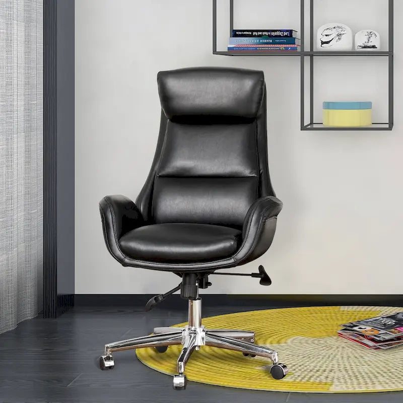 Moderner ergonomischer Chefsessel aus Kunstleder mit hoher Rückenlehne, verstellbar und drehbar