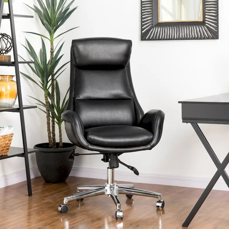 Moderner ergonomischer Chefsessel aus Kunstleder mit hoher Rückenlehne, verstellbar und drehbar