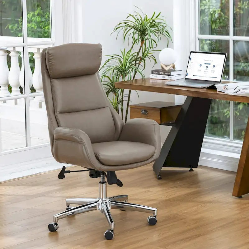 Moderner ergonomischer Chefsessel aus Kunstleder mit hoher Rückenlehne, verstellbar und drehbar