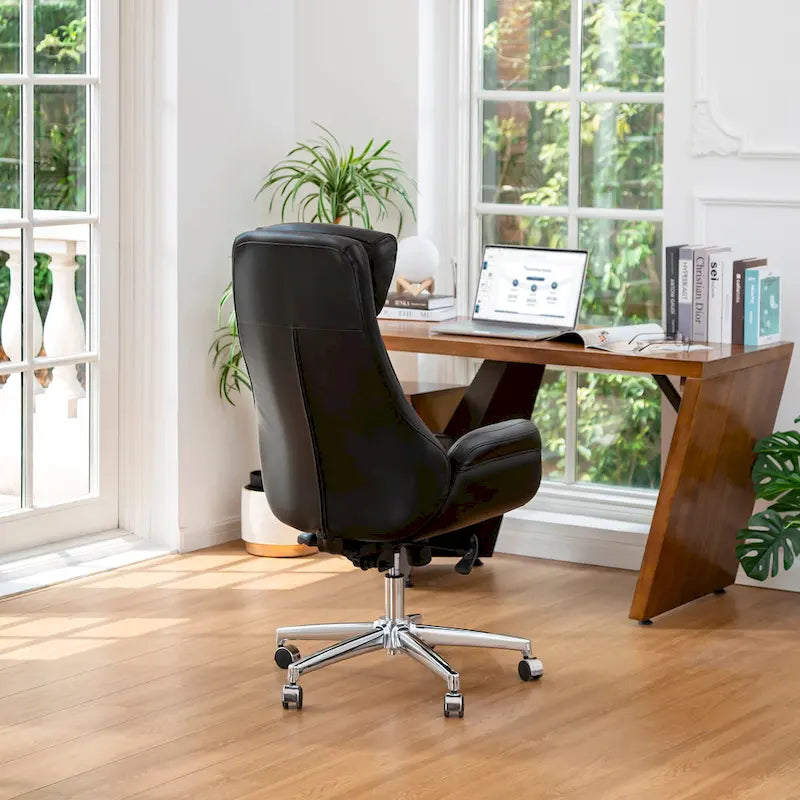 Moderner ergonomischer Chefsessel aus Kunstleder mit hoher Rückenlehne, verstellbar und drehbar