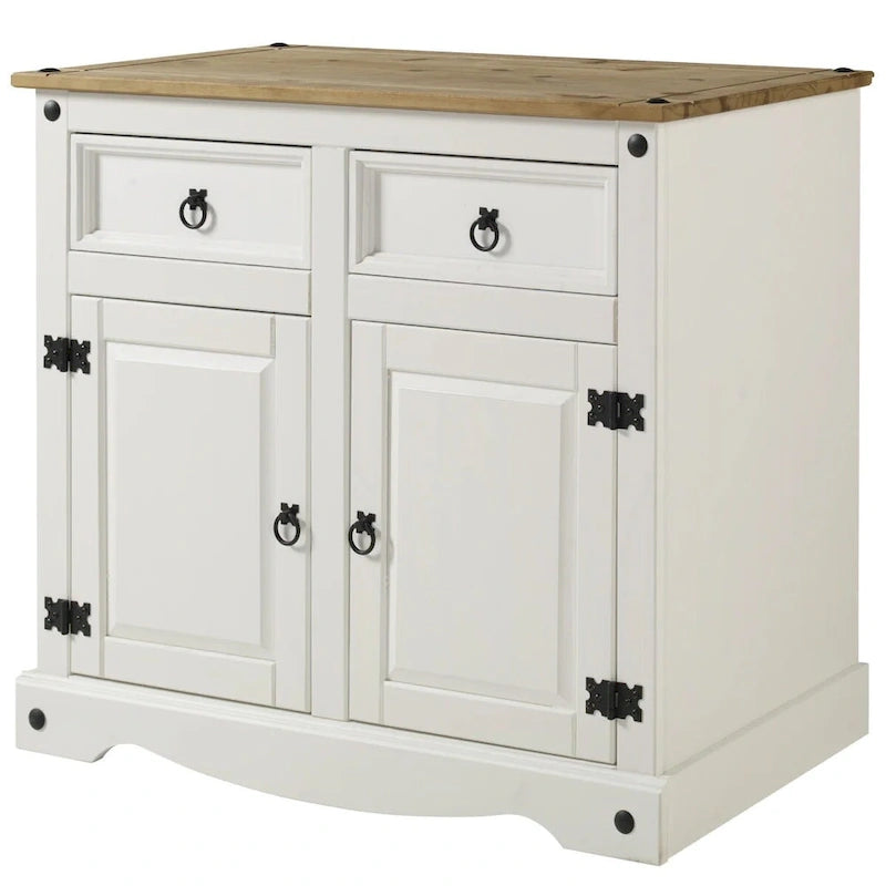 Sideboard der Serie Wood in Weiß im Used-Look