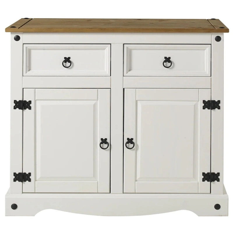 Aparador de madera de la serie Wood en blanco envejecido