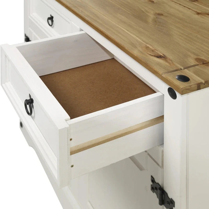 Aparador de madera de la serie Wood en blanco envejecido