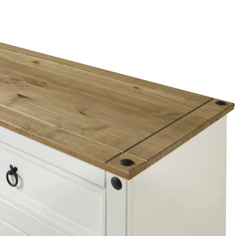 Aparador de madera de la serie Wood en blanco envejecido