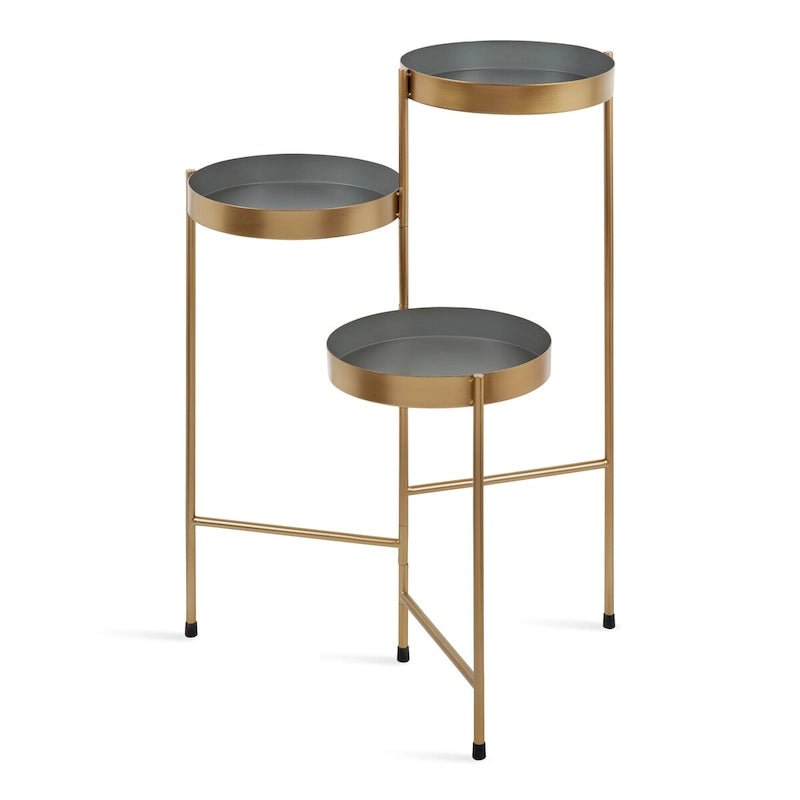 Moderner 3-stufiger Pflanzenständer aus Metall - 16x21x30