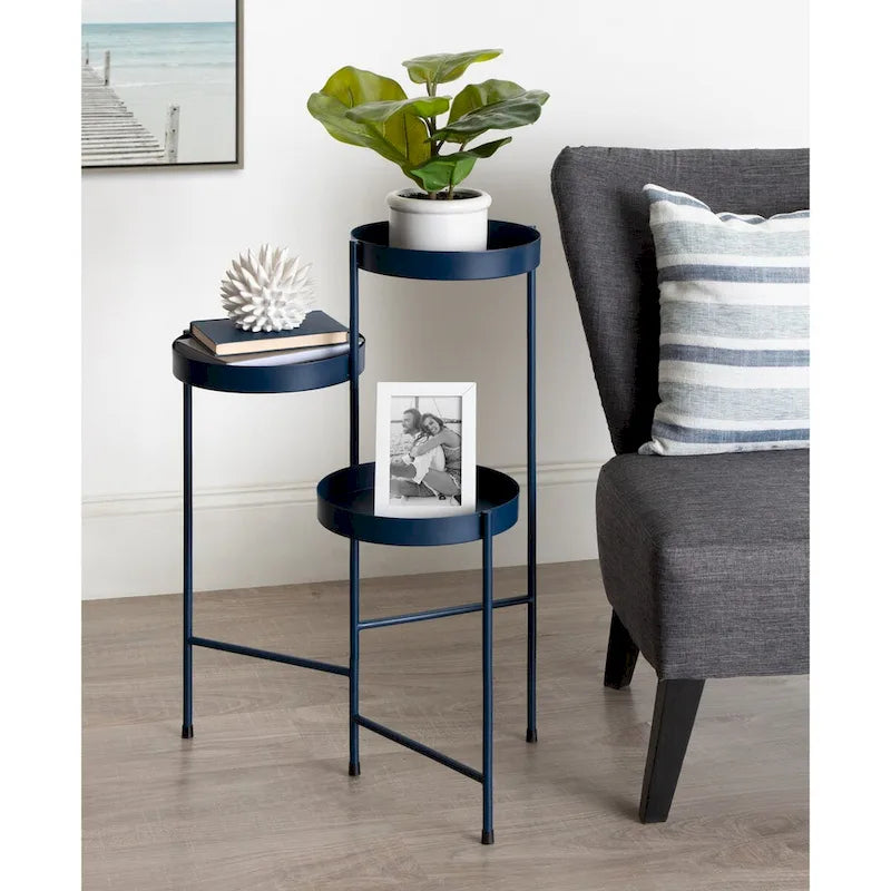 Support à plantes moderne en métal à 3 niveaux - 16x21x30