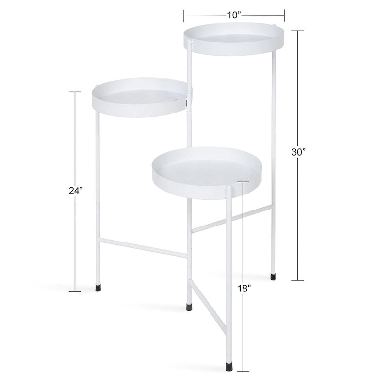 Support à plantes moderne en métal à 3 niveaux - 16x21x30